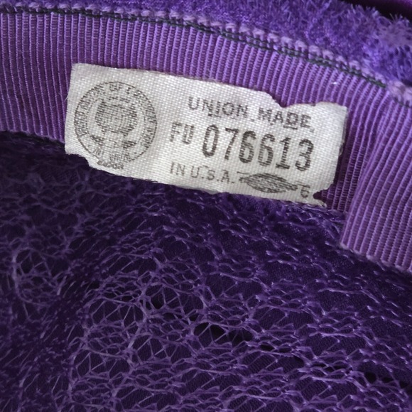 Vintage 60s Purple Turban Pillbox Hat Satin Faux Fur Pleated Mod Union Made USA main image 12